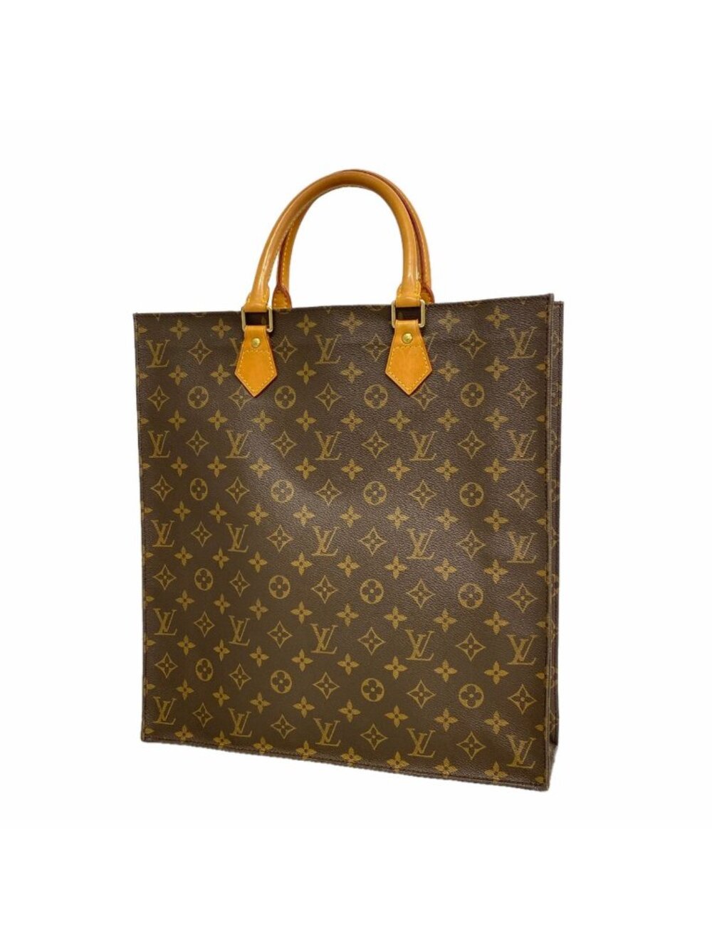 Louis Vuitton Tote Bag Monogram Sac Plat Brown